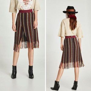 Zara TFR knit midi skirt with slit